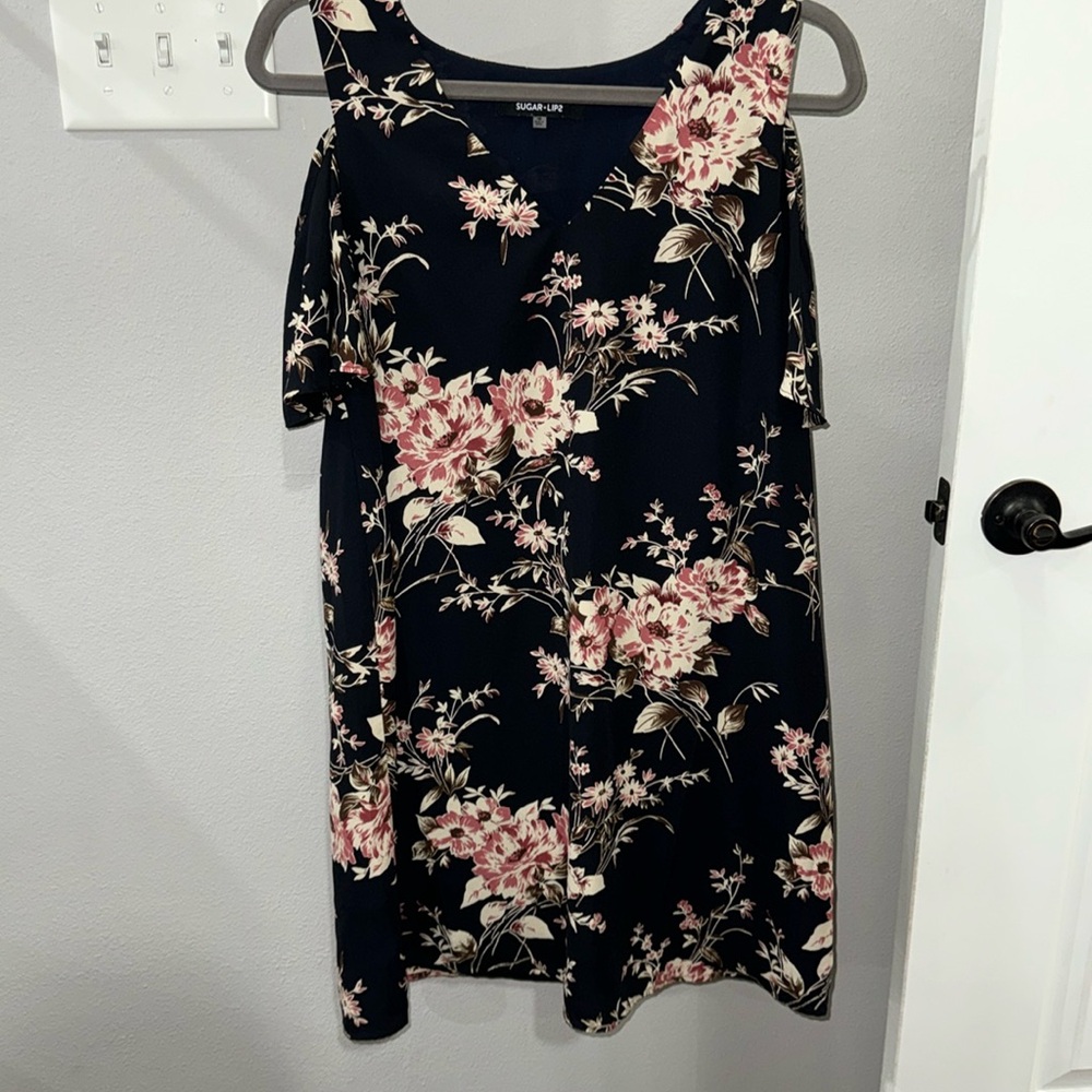 SUGAR + LIPS Navy Floral Dress